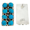 Geraldine James, Earrings, Double Row, Kingman Turquoise, Navajo Made, 1 1/2”