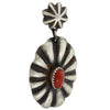 Julian Chavez, Earrings, Mediterranean Coral, Button, Navajo Handmade, 1 15/16"