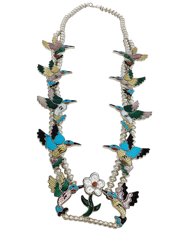 Tamara Pinto, Necklace, Earring Set, Hummingbird, Inlay, Zuni Handmade, 27