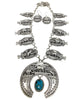 June Delgarito, Necklace, Earrings, Turquoise, Wild Horses, Navajo Handmade, 32"