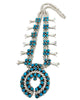 Melvin, Tiffany Jones, Necklace, Squash Blossom, Turquoise, Navajo Made, 25"