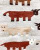 Nora Bitah, Cattle Pictorial, Navajo Handwoven Rug, 47” x 34”