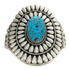 Thomas Jim, Bracelet, Kingman Turquoise, Cluster, Navajo Handmade, 6 15/16"