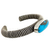 Julian Chavez, Bracelet, Persian Turquoise, Twisted Wrap, Navajo Handmade, 6"