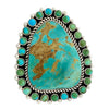 Melvin, Tiffany Jones, Cluster Ring, Turquoise, Navajo Handmade, Adjustable