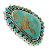 Melvin, Tiffany Jones, Cluster Ring, Turquoise, Navajo Handmade, Adjustable