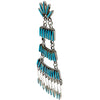 Jeannie Lastiyano, Earrings, Turquoise, Needlepoint, Zuni Handmade, 3 1/4"