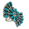 Zeita Begay, Ring, Bowtie Design, Turquoise Cluster, Navajo Handmade, 8 1/2