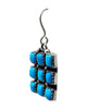 Ernest Rangel, Earrings, Square stones, Kingman Turquoise, Navajo Handmade, 1 1/2"