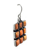 Ernest Rangel, Earrings, Square stones, Orange Spiny Oyster Shell, Navajo Handmade, 1 1/2"