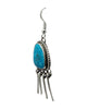 Geraldine James, Dangle, Earrings, Kingman Turquoise, Navajo Handmade, 2 1/2"