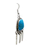 Geraldine James, Dangle, Earrings, Kingman Turquoise, Navajo Handmade, 2 1/2"