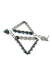Joanne Cheama, Sleeping Beauty Turquoise, Earrings, Dangles, Petit Point, Zuni, 2 1/2"