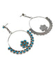 Henrietta Quetauki, Earrings, Sleeping Beauty Turquoise, Snake Eye, Zuni, 2 1/4"