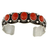 Darrell Cadman, Bracelet, Mediterranean Coral, Silver, Navajo Handmade, 6 5/8"