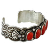 Darrell Cadman, Bracelet, Mediterranean Coral, Silver, Navajo Handmade, 6 5/8"