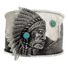 Kelsey Jimmie, Tufa Bracelet, Chief Head, Turquoise, Navajo Handmade, 6 5/8"