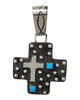 Ernest Rangel, Pendant, Cross, Kingman Turquoise, Navajo Handmade, 2 3/4"
