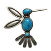 Herman Smith, Pin, Pendant, Hummingbird, Kingman Turquoise, Navajo, 2 1/2"