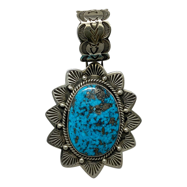 Darrell Cadman, Pendant, Persian Turquoise, Navajo, 2 3/4