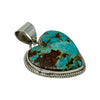 Marcella James, Pendant, Turquoise Mountain, Heart, Silver, Navajo Handmade, 1 1/2"
