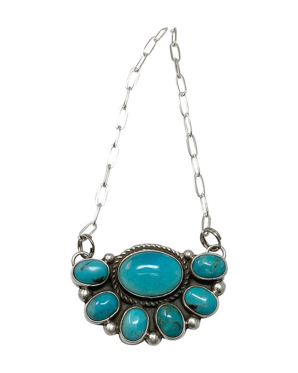 Geraldine James, Pendant, Cluster, Kingman Turquoise, Navajo Handmade, 1