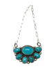 Geraldine James, Pendant, Cluster, Kingman Turquoise, Navajo Handmade, 1"