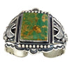 Aaron Toadlena, Bracelet, King Manassa Turquoise, Navajo Handmade, 6 1/2"
