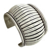 Thomas Charlie, Sterling Silver Bracelet, Slinky Style, Navajo Handmade, 6 3/4"