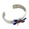 Kelsey Jimmie, Bracelet, Dragonfly, Coral, Turquoise, Lapis, Navajo Made, 6 3/4"