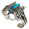 Herman Smith, Bracelet, Butterfly, Kingman Turquoise, Navajo Handmade, 6 3/8"