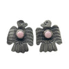 Gabrielle Yazzie, Earrings, Thunderbird, Pink Conch Shell, Navajo, 1"