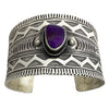 Julian Chavez, Bracelet, Purple Sugilite, Ingot, Stamping, Navajo Handmade, 7"