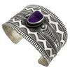 Julian Chavez, Bracelet, Purple Sugilite, Ingot, Stamping, Navajo Handmade, 7"