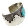 Lee Begay, Bracelet, Bisbee Turquoise, Rug Inspired, Navajo Handmade, 6 3/8"