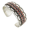 Vincent Shirley, Bracelet, Two Row, Mediterranean Coral, Navajo Made, 6 3/4"