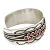 Vincent Shirley, Bracelet, Two Row, Mediterranean Coral, Navajo Made, 6 3/4"