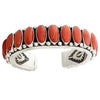 Rita Lee, Row Bracelet, Mediterranean Coral, Heavy, Navajo Handmade, 6 5/8"