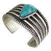 Stanford Yazzie, Bracelet, Kingman Turquoise, Tufa Cast, Navajo Handmade, 6 5/8"