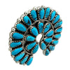 Jaspert Wilson, Cluster Earring, Kingman Turquoise, Silver, Navajo Made, 1 3/4"