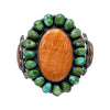Anthony Skeets, Bracelet, Orange Spiny Oyster, Sonoran Gold, Navajo, 6 3/4"