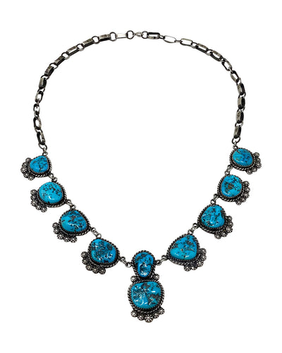 Vintage, Circa 1990s, Necklace, Sleeping Beauty turquoise, Navajo, 23”