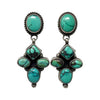 Vintage, Earrings, Hubei Turquoise, Navajo, 1 3/4"