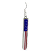 Calvin Desson, Earrings, American Flag, Dangle, Navajo Handmade, 2 1/2"