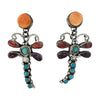Glenn Livingston, Earring, Multicolor Cluster, Post, Navajo Handmade, 2 1/2 ”