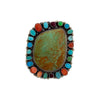Anthony Skeets, Manassa Turquoise, Multicolor stone, Ring, Navajo, Adjustable