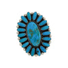 Geraldine James, Cluster Ring, Kingman Turquoise, Navajo Handmade, Adjustable