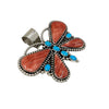 Melvin, Tiffany Jones, Butterfly Pendant, Red Spiny Oyster, Turquoise, Navajo 2 1/2 "