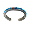 Aaron Anderson, Bracelet, Turquoise Beads, Coral, Navajo, 6 1/2"