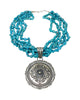 Roland Dixon, Necklace w/ round Pendant, Sleeping Beauty Turquoise, Navajo, 20 "